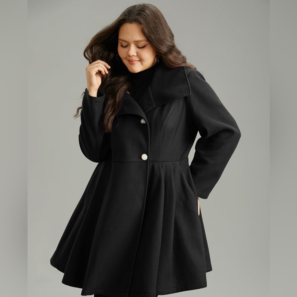 BloomChic black button up dressy coat